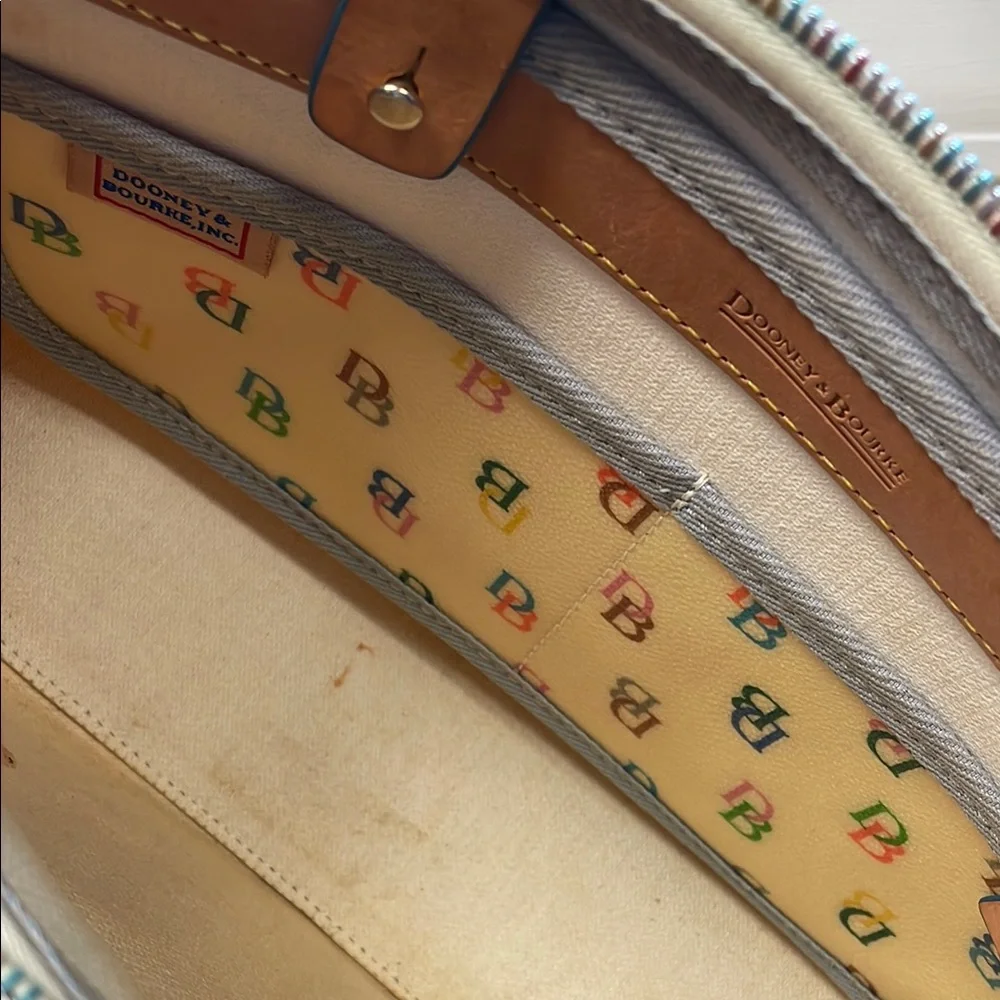 Vintage Dooney & Bourke Tan Satchel with Leather Trim